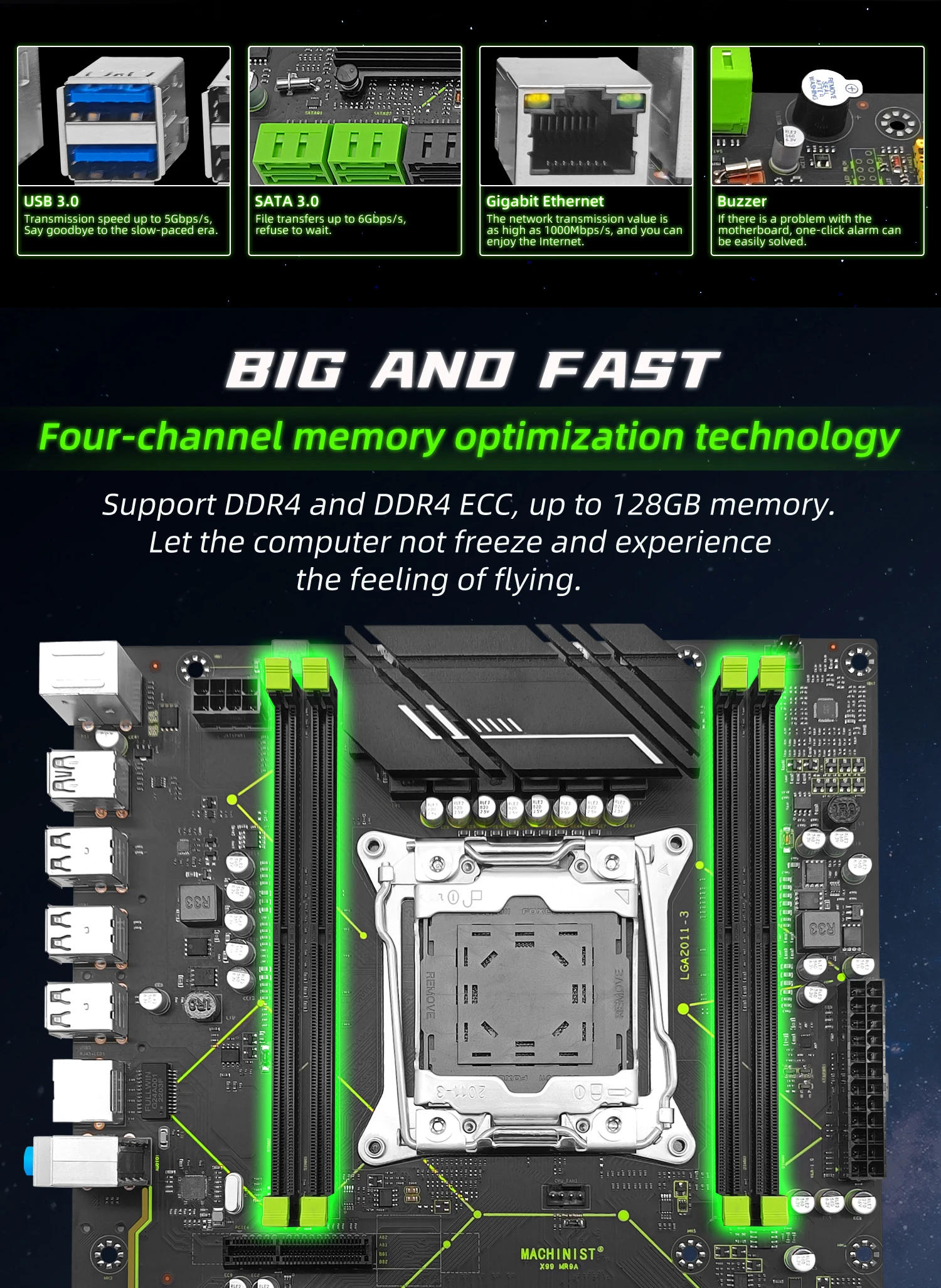 Machinist X99 Motherboard Kit LGA 2011-3 Set With Xeon E5 2620 V3 CPU Processor and 16GB（2*8gb）DDR4 RAM Memory ATX NVME M.2