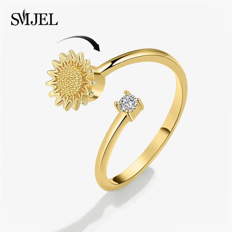 Elegant Beaded Spinner Ring - Anti-Stress Fidget Jewelry
