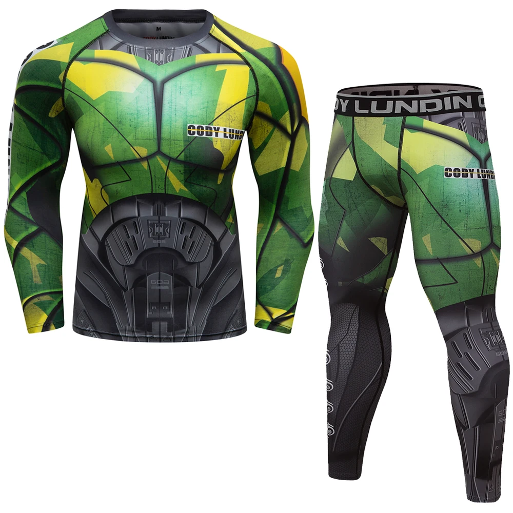 

NEW Men Sportswear Compression Train Suits Quick Dry Running Sets Clothes Sports Joggers MMA BJJ Gym Fitness Tracksuits Exercise