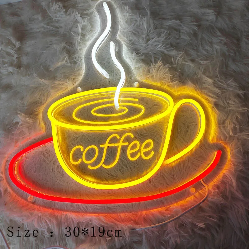 

Coffee Shop Neon Lights Home Bar Decor Cafe Wall Decoration Restaurant Club Neon Sign Led Luminous Signs Valentine's Day Gift