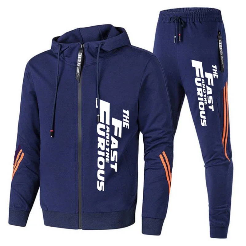 2024 Hot Sale Men's Sets Hoodies and Sweatpants Zipper High Quality Male Outdoor Casual Sports Jogging Fitness Tracksuit Suit