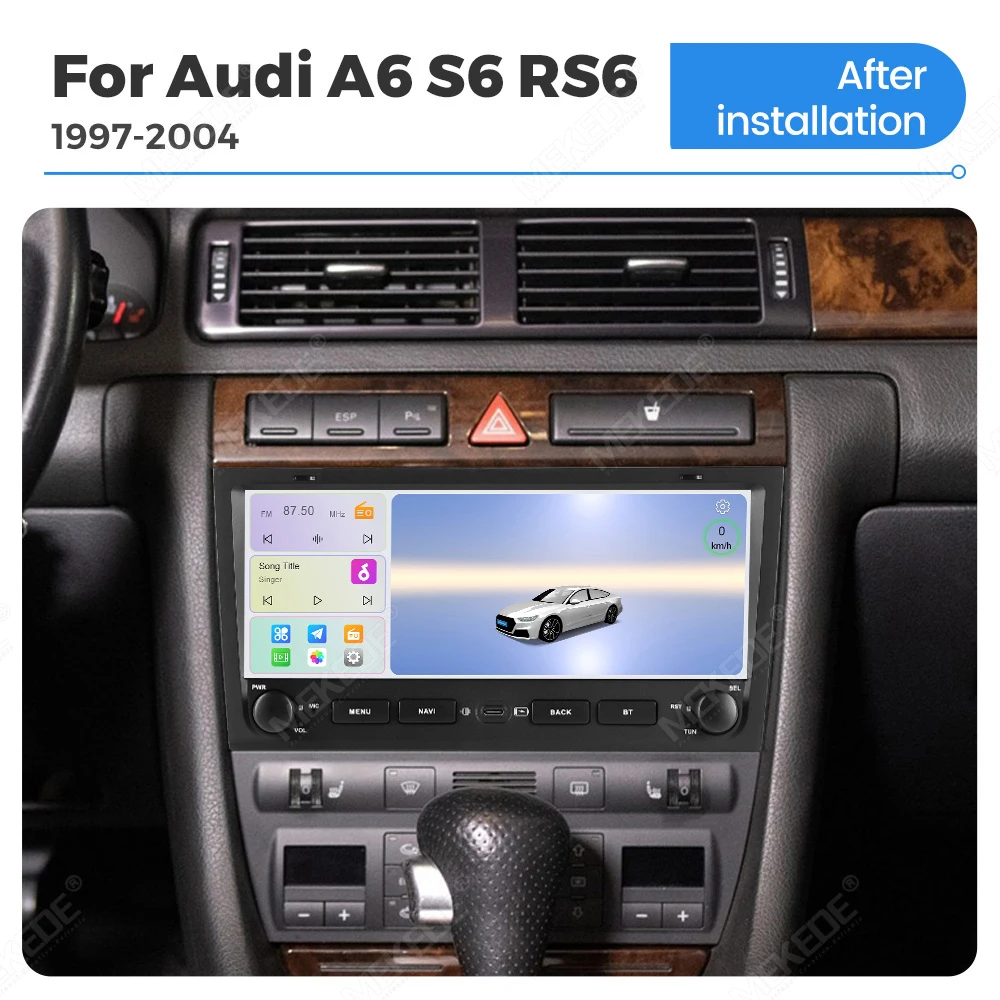 Radio para coche MEKEDE DSP con pantalla táctil de 10,26 pulgadas para Audi A6 C5 1997-2004 S6 RS6 WIFI Android, unidad principal inalámbrica inteligente Carplay, estéreo GPS de 2 Din 2