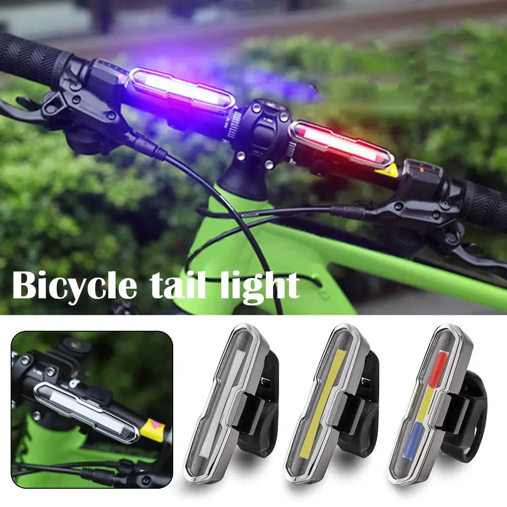 Bike Tail Light Waterproof LED Bike Front Rear Light Bicycle USB Rechargeable Mountain Riding Cycling Tail Lamp 1pcs