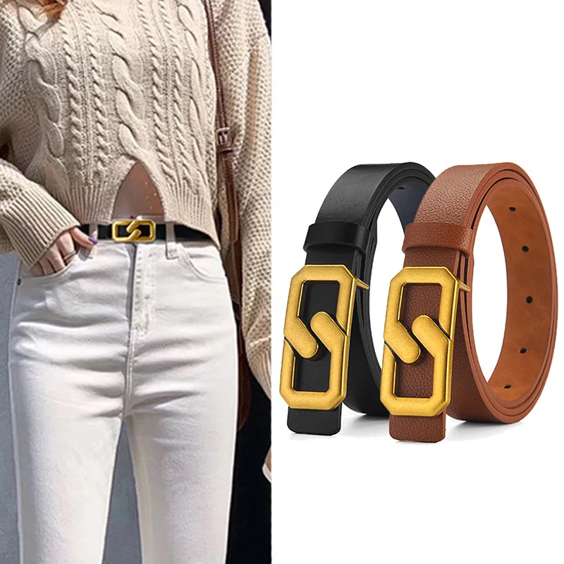 New Luxury Brand Women Pu Belts Designer Waist Strap High Quality Female Ladies All-match Jeans Dress Decorate Waistband