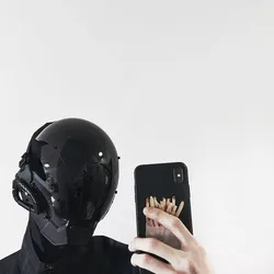 Cyberpunk Sci - Fi Gear: Custom Handmade Cosplay Mask for Festivals and Halloween (With Ear)