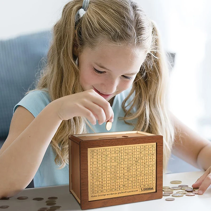 500/1000/2000/3000/5000/10000 Ringgit Mal Box Piggy Bank Wooden Money Bank Reusable Money Box With Saving Goal And Numbers Boxes 4