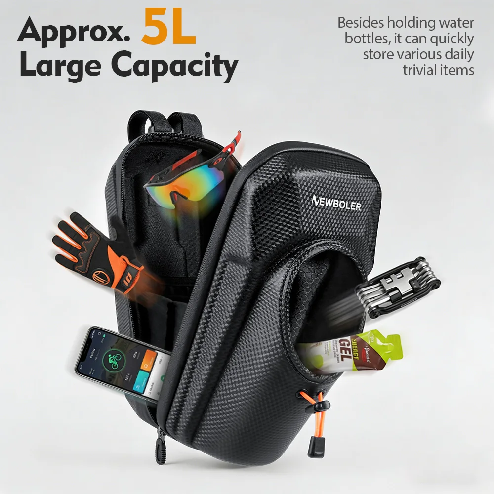NEWBOLER 3L/5L Elektroroller-Tasche, Zubehör für Elektrofahrzeuge, Tasche mit Wasserflaschentasche, wasserdichte Roller-Fronttasche, Fahrradtasche – Detail 7