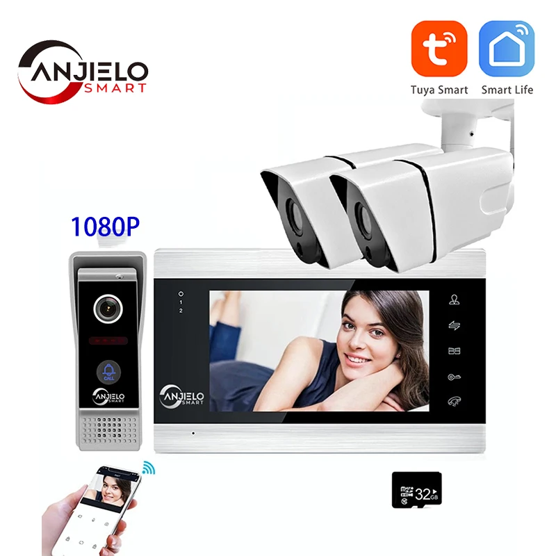 Tuya Video Intercom Camera Wifi with 7 Inch Screen Monitor Interphone  Porteiro Doorbell Handsfree Smart Home Security Protection - AliExpress