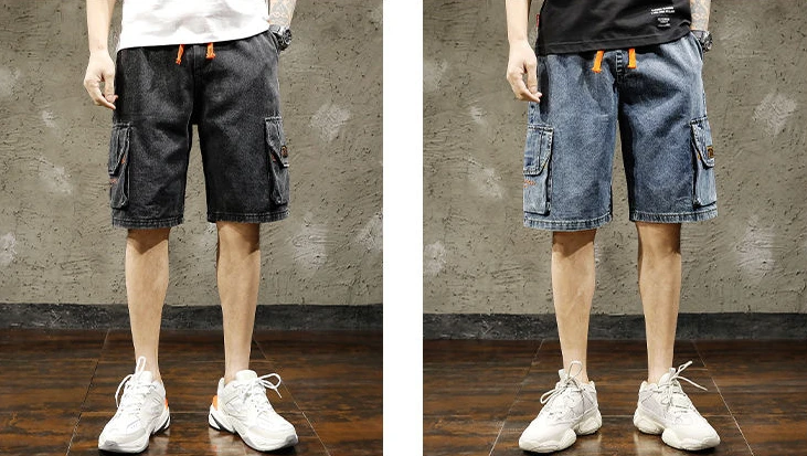 With Pockets Bermuda Man Denim Shorts Cargo Summer Short