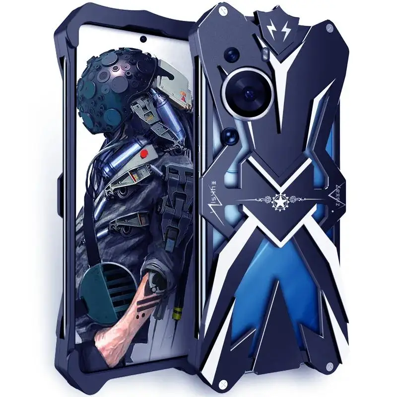 

Hot Metal Steel Machinery Heavy Aluminum Armor Case For Huawei P60 Art / P60 Pro Cases Cover Bumper Coque