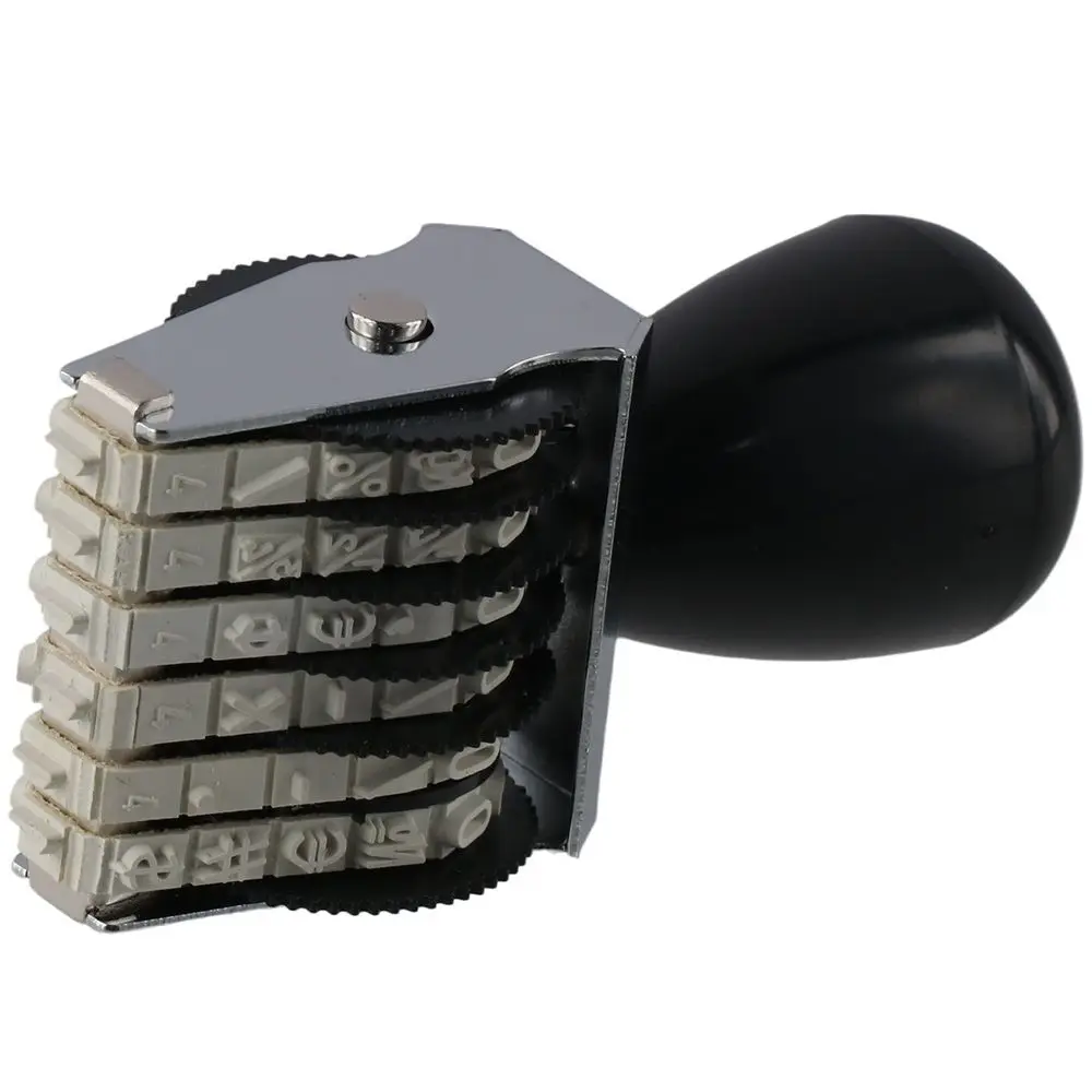 6 자리 번호 스탬프, 번호 기호 롤링 변경 가능한 맞춤형 롤러 우표, 사무실 비즈니스 우표