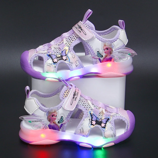 Disney Children Princess Frozen Shoes  Children Elsa Princess Sandals -  Disney Girls - Aliexpress