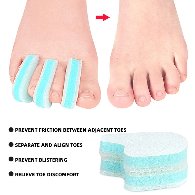 

3Pairs Toe Spacer Overlapping Foot Care Tools Foam Sponge Hammer Prevent Friction Corrector Separators Bunion Corns Pain Relief