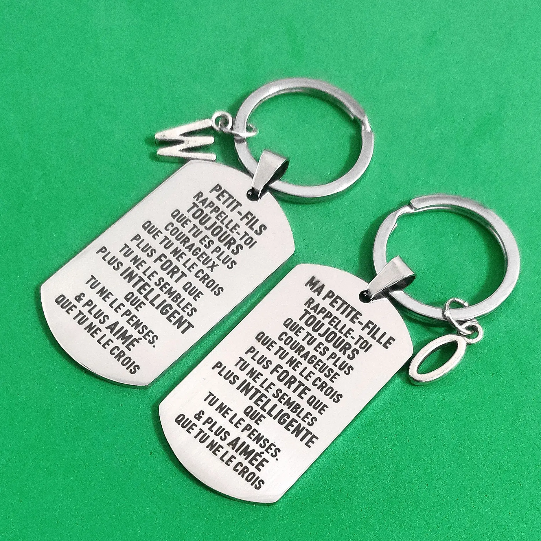 Gifts Keyring Wedding Keys Holder 26 Letters Stainless Steel Petit-Fils Ma Petite-Fille Birthday Ornaments Creative Diy Fashion