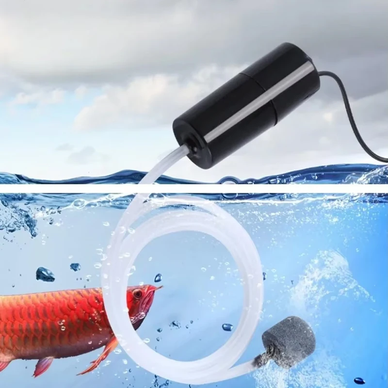Aquarium air pump Portable USB Aquarium Air Pump Mini Oxygenator for Fish Tanks and Aquatic Accessories