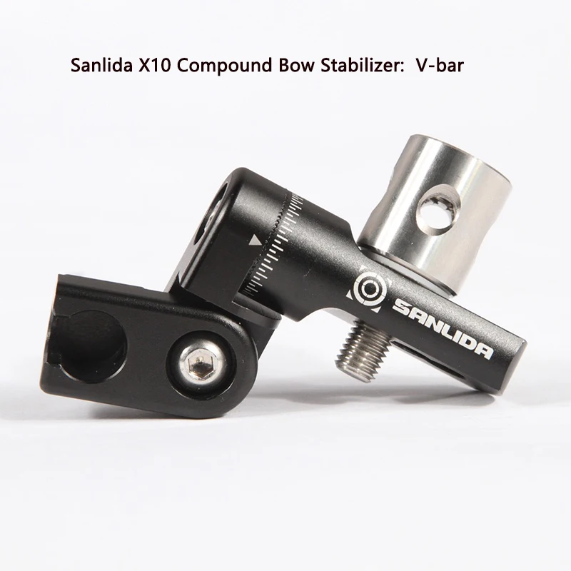 

Sanlida X10 Compound Bow Single Side V Bar Convertible Angle Connector CNC 6061 Aluminum Archery Stabilizer Accessories