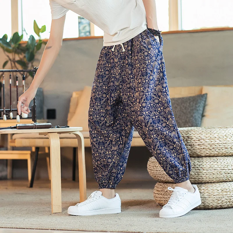 Printed Men Women Baggy Harem Pants Hip hop Joggers Causal Loose