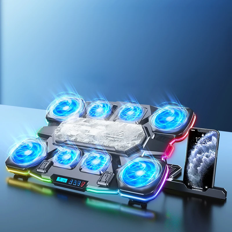 반도체 냉각 기능과 RGB 주변 조명을 갖춘 노트북 쿨러; 냉각 패드; 1421인치 노트북과 호환 가능