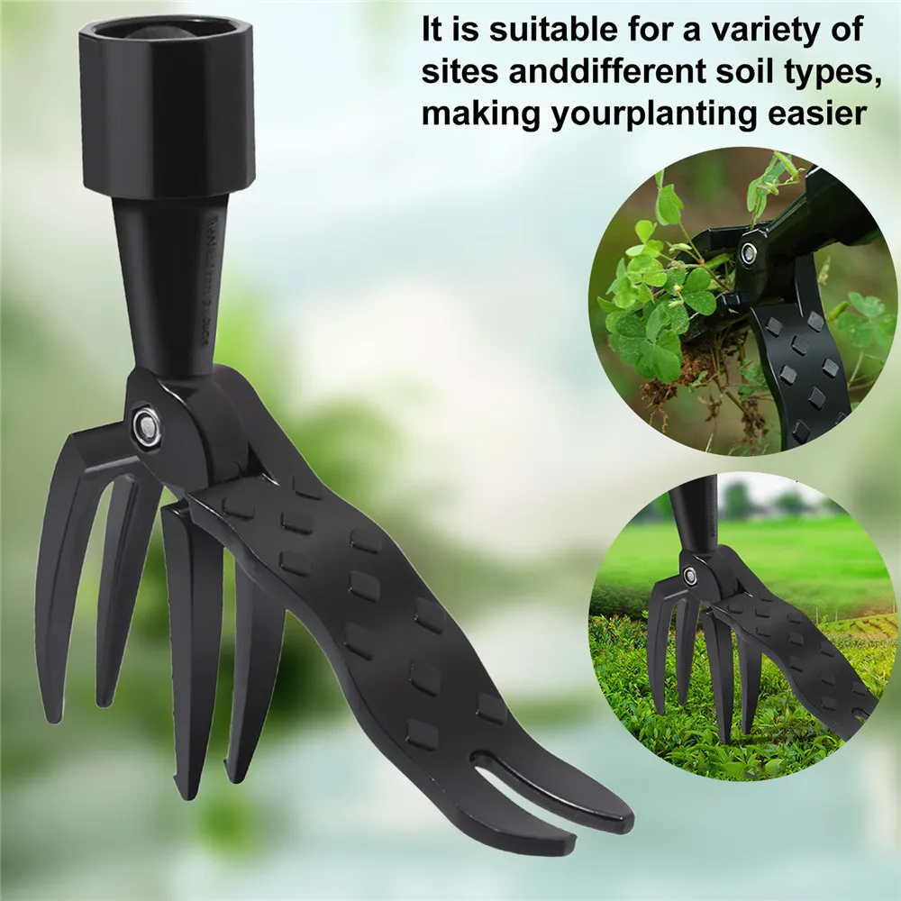 Standing Weed Puller Weeding Tool Weed Remover Tool 3-part Detachable Handle Weed Remover Tool Stand-up Manual Metal Weeder Tool 4