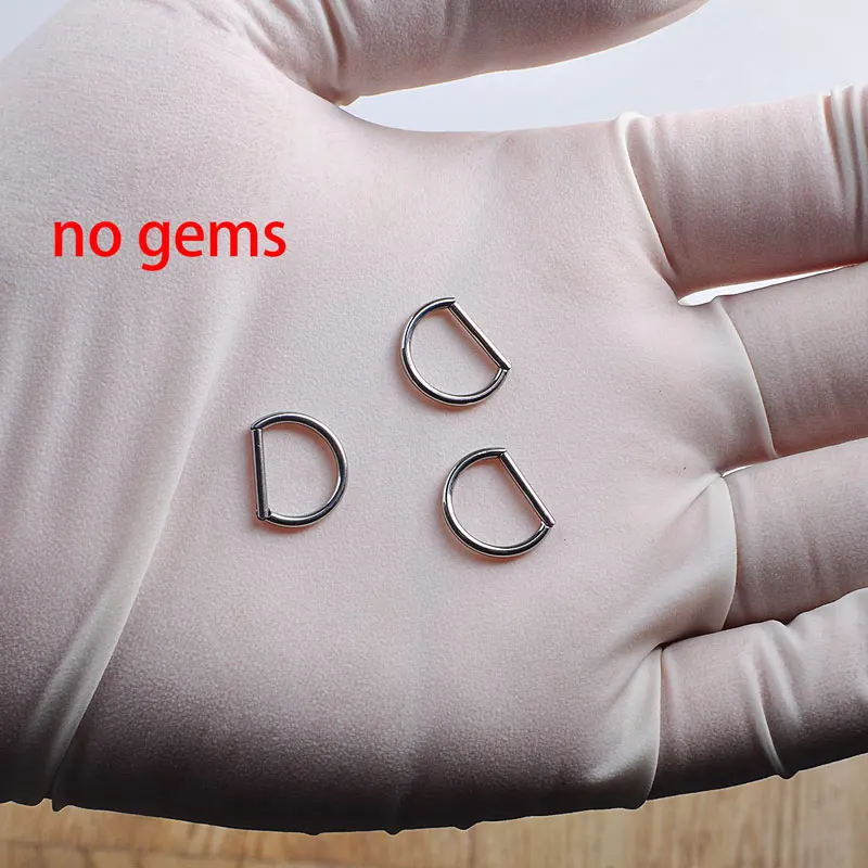 G23 Titanium Piercing Jewelry 16G 8/10/12mm Nose Ring Half Ring CZ Paved D Shape Segment Clicke Cartilage Tragus Helix Lip
