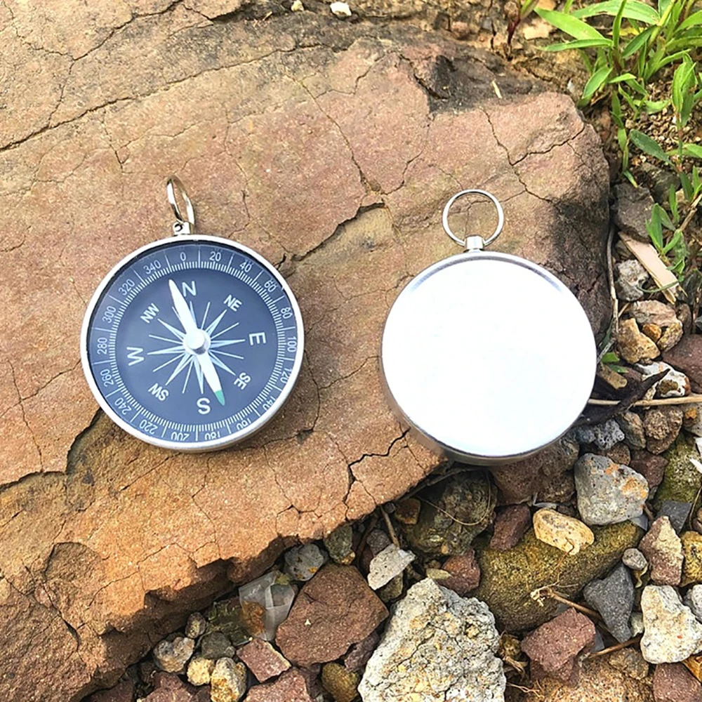 Waterproof Compass Mini Compass Navigation Compass Portable Compass Survival Compass Portable Compass Aluminum Alloy Keychain Camping Trekking Hunting Hiking Survival Compass Navigation For Outdoor Activities
