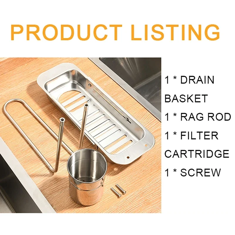 Kitchen Telescopic Storage Rack Sink Organizer Rack Telescopic Faucet Organizer Towel Sponge Storage Adjustable Storage Rack 6