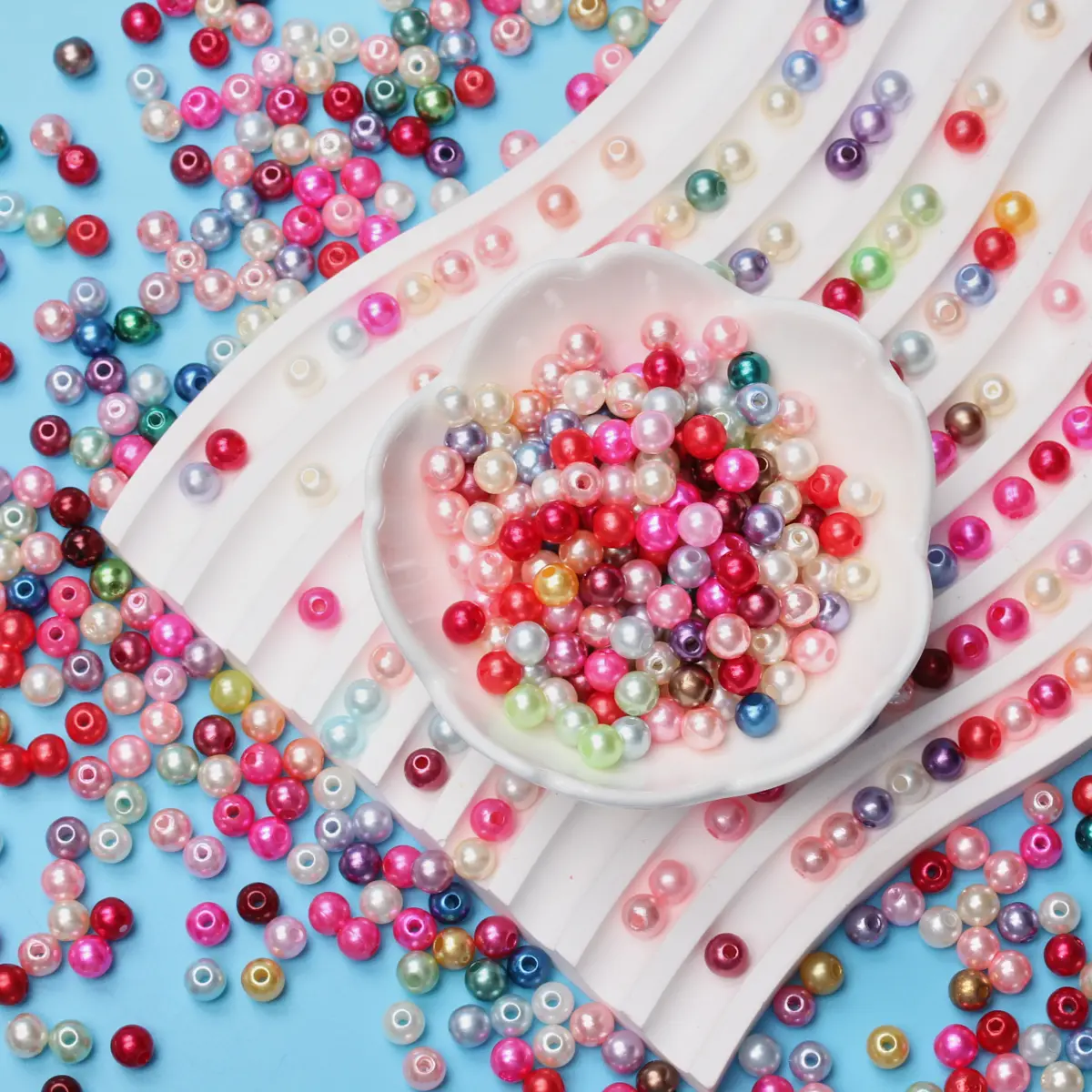 

6/8mm 50/100Pcs Multicolor Acrylic Imitation Pearl Spacer Loose Round Beads For Jewelry Making DIY Necklace Bracelet Earrings