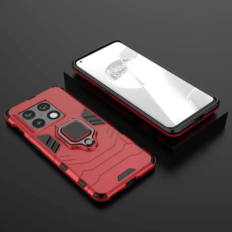 Shockproof Phone Case with Magnetic Kickstand Ring and Enhanced Protection