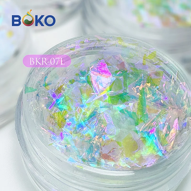 Beauty Nails 7 Colors Aurora Flake Nail Powder Aurora Opal Chameleon Flakes Chunky Flake Nail Powder Pigment nail powder nail pigment nail flakes