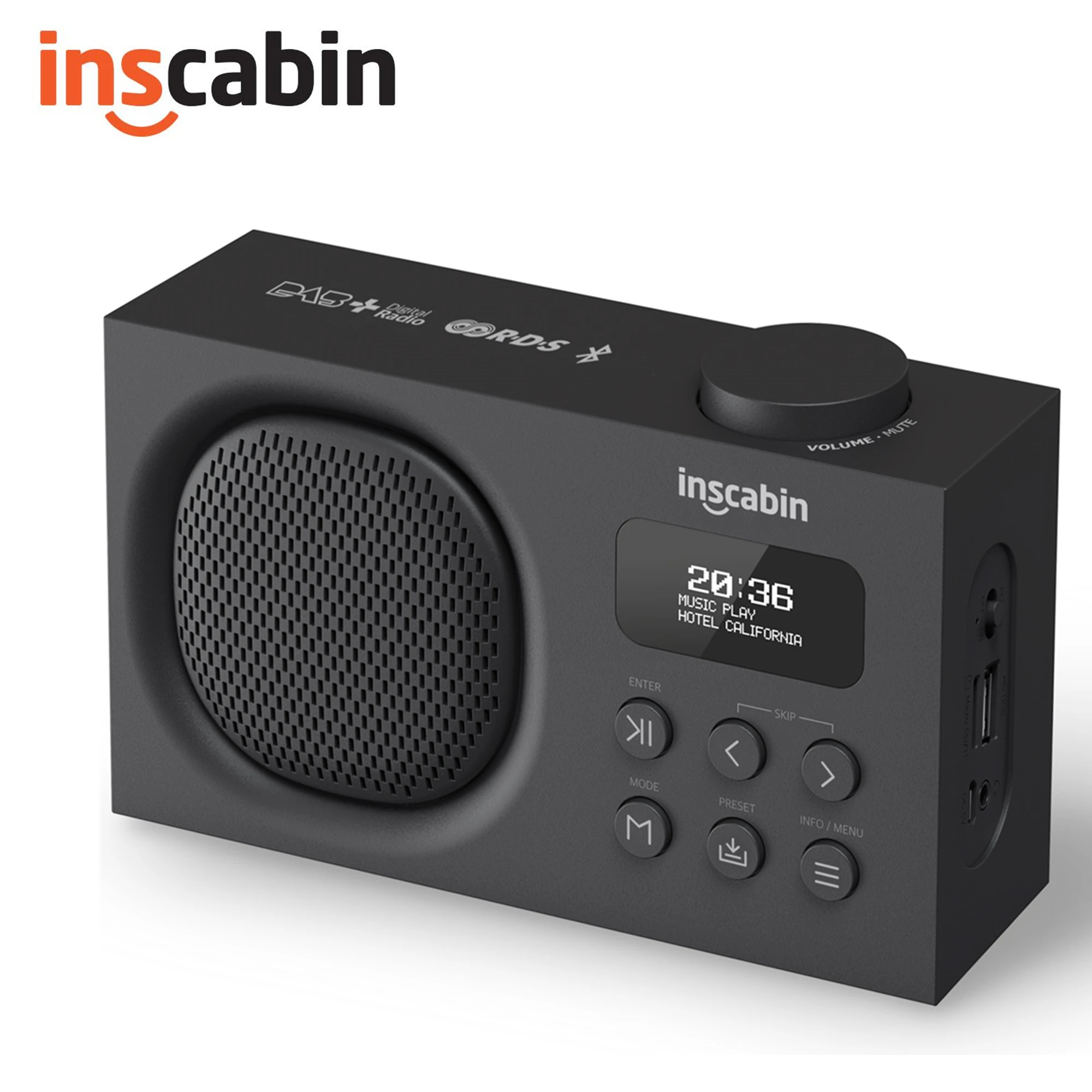 Inscabin P2 Portable DAB/DAB+ FM Digital Radio/Wireless Speaker with