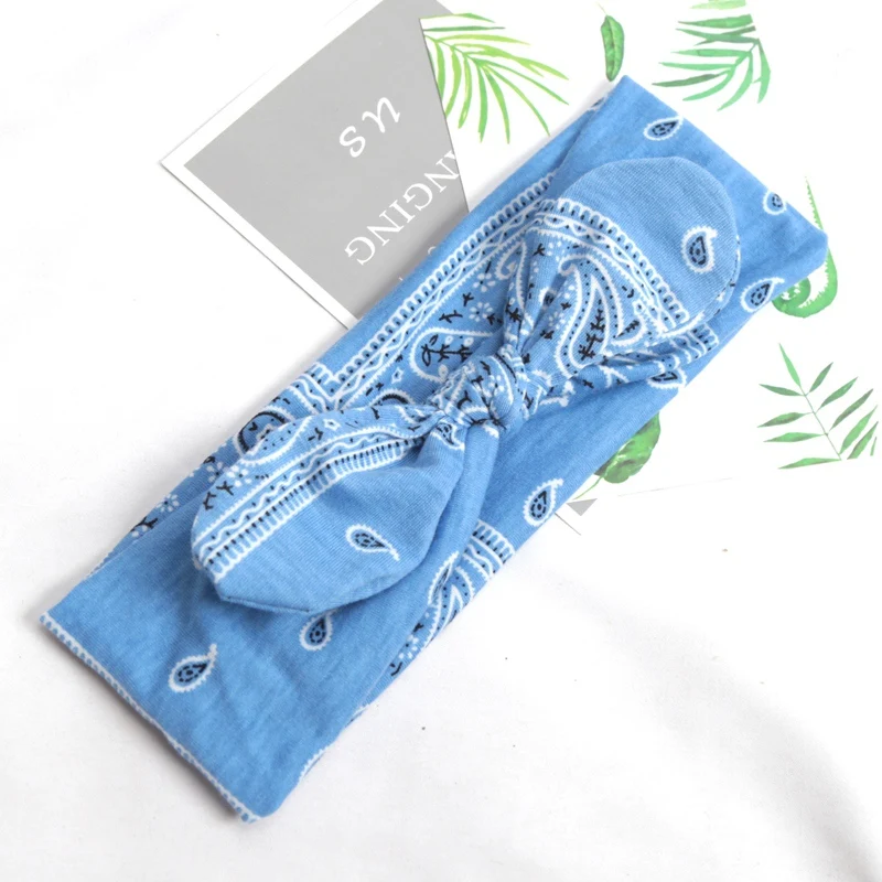 1pc Mode Stirnband für Frauen Boho Druck Vintage Kreuz Knoten Elastische Haarbänder Turban Bandanas Mädchen Haar Bands Haar Zubehör – Detail 9