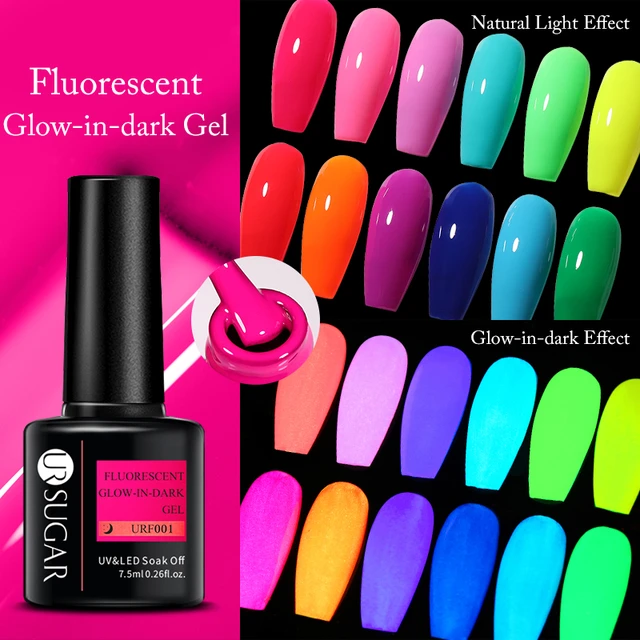 UR SUGAR 7.5ml Fluorescent Glow-in-dark Gel Nail Polish Soak Off Luminous  Neon UV Led Gel Varnish DIY Manicure For Nails Design - AliExpress