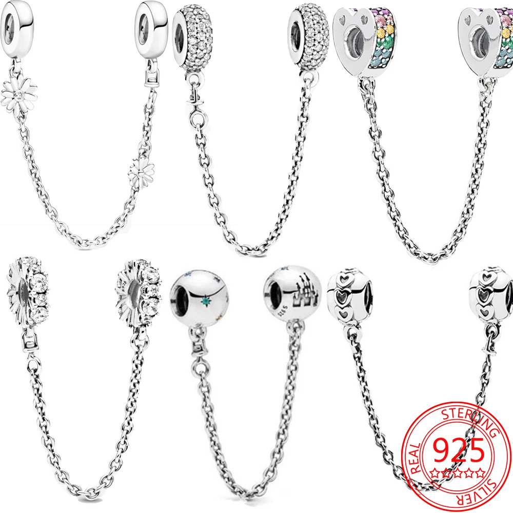925 Sterling Silver Safety Chain Band 