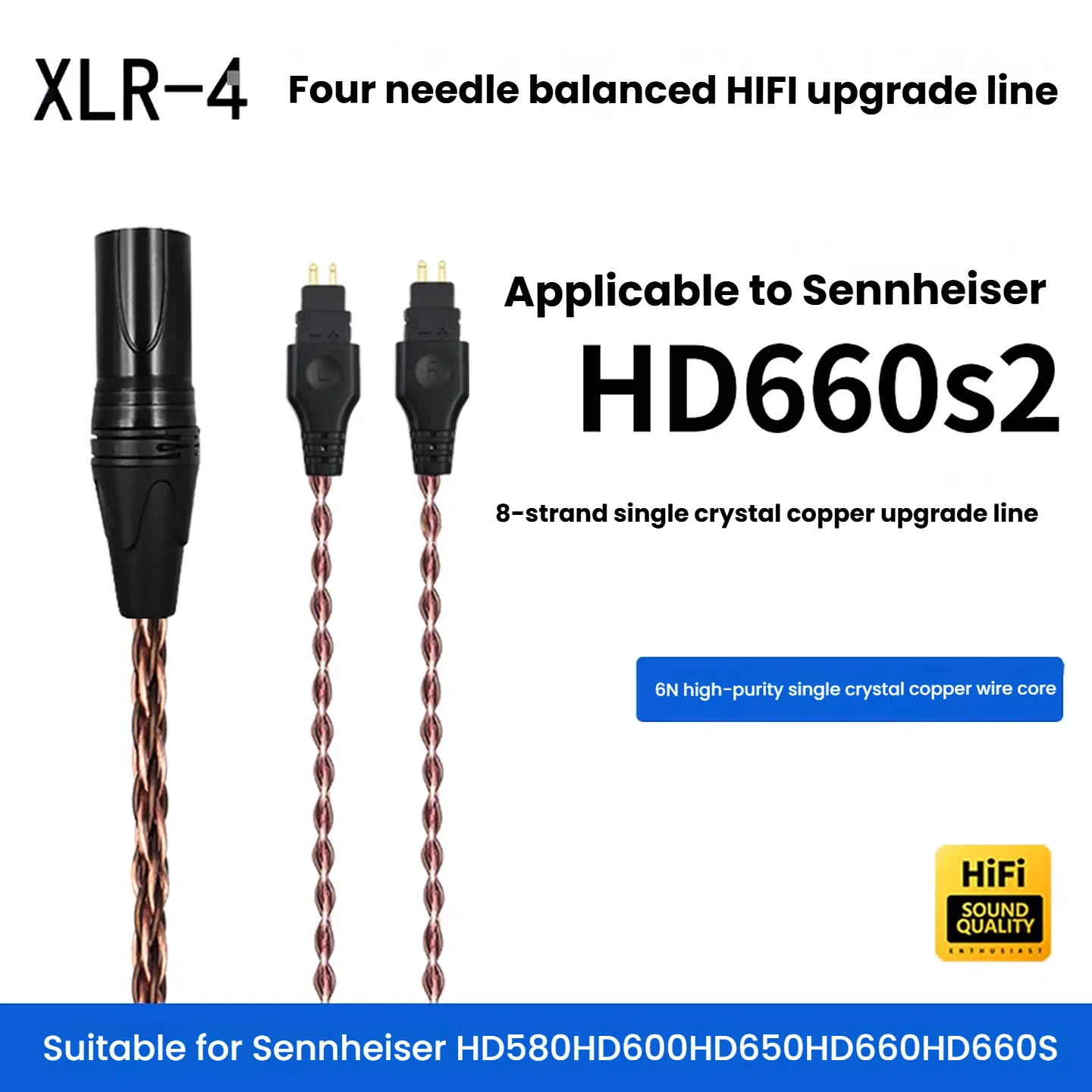 4.4mm バランス ゼンハイザー Hd660S2 Hd660S Hd660 Hd650 Hd600 Hd580