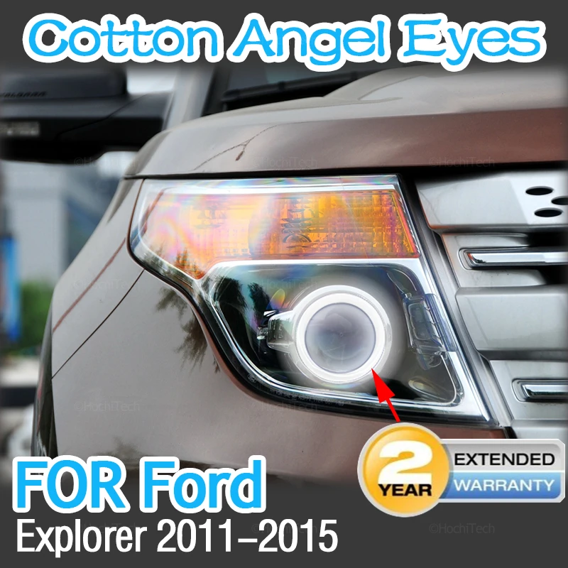 Per Ford Explorer 2011-2015 Accessori Auto Ultra Luminoso Luce Diurna Drl Cotone Occhi D'Angelo Occhi Di Demone Kit Anello Aureola Bianco Caldo
