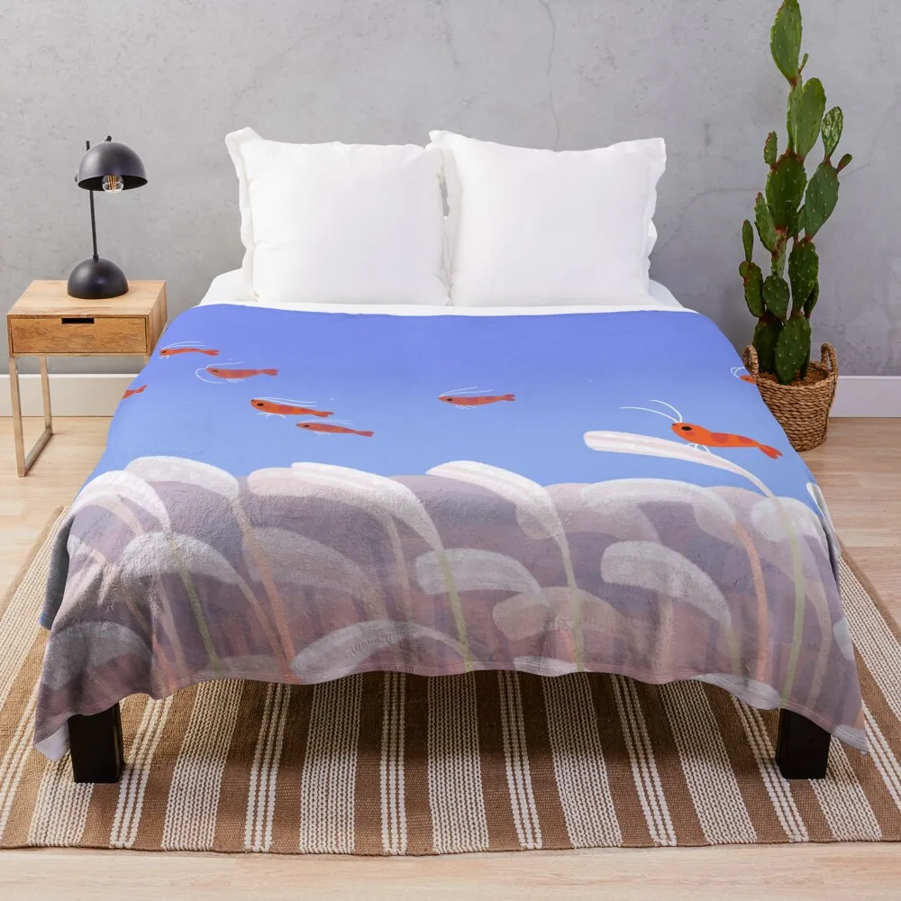 

Flying cherry shrimp Throw Blanket Comforter Blanket For Sofa