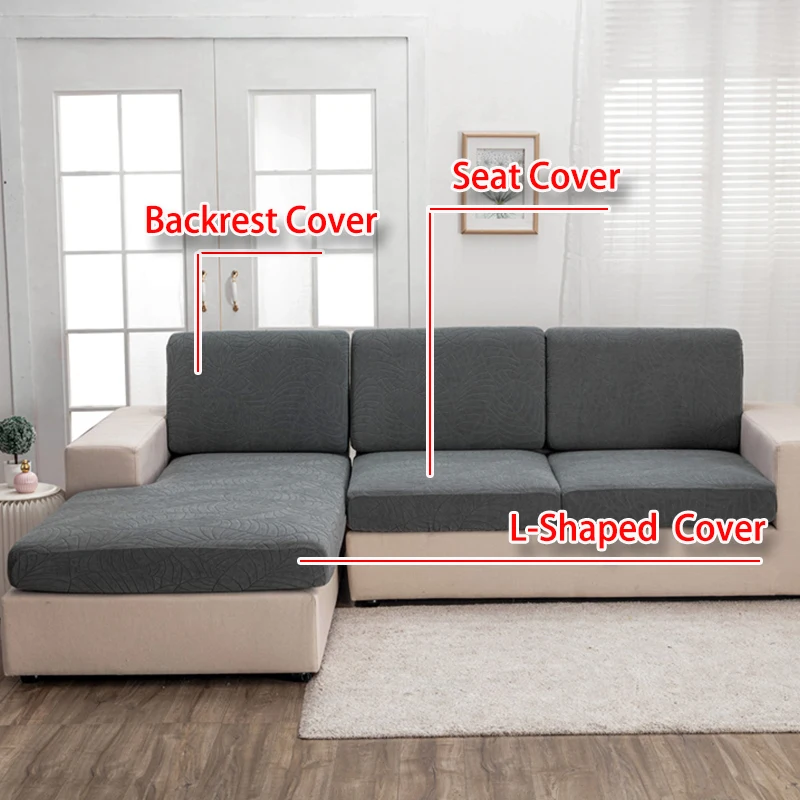 1pcs Water Repellent Cushion Cover Leaf Pattern Jacquard Sofa Seat Cover for Living Room L-Shaped Sofa Backrest Sofa Protector 3