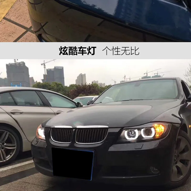 

Фара в сборе подходит для BMW 3 серии E90 модифицированные линзы 330i 320i 318i ангельские глазки светодиодная Модифицированная ксеноновая фара в сборе