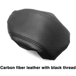 Luxurious Suede Leather Car Armrest Box Protector Cover - Premium Auto Accessories Trim Pad - 2021 - 2024 (Carbon Fiber Black)