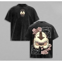 Appa Graphic Cotton Short Sleeve Tee - Unisex Harajuku Style - XXL (Black)