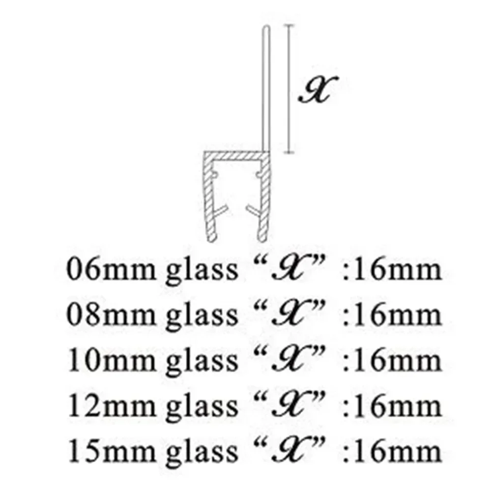 Water Sealing Strip Gaskets 2pc 50cm/200cm Seal Shower Shower Door Seal 6/8/10/12/15mm Home Deflector Hardware Tool Accessory