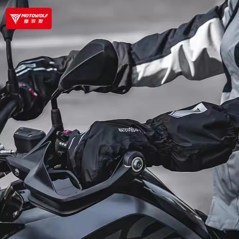 Motorcycle Raincoat Motorbike Four Seasons Waterproof Rainproof Gloves Cover Night Reflective Extended Gloves Rainproof Cover For Racing