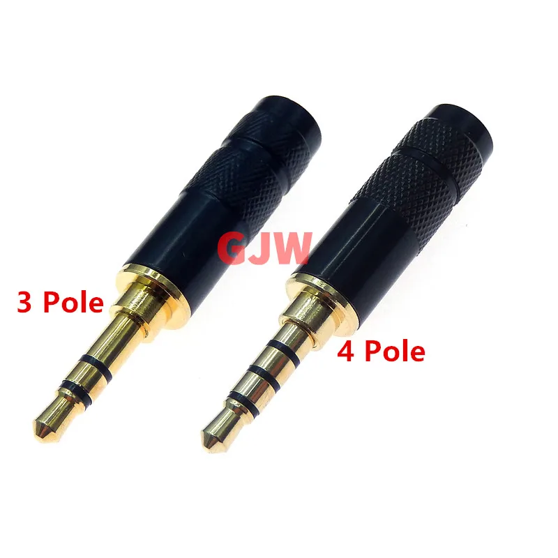 1pcs/lot 3.5mm Audio Connector 4 Pole 3 Pole Headphone Jack Male Plug Earphone Repair Cable
