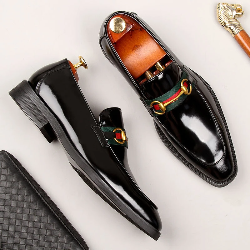 Tanio 2022 męskie lakierki biznesowe buty wyjściowe luksusowe