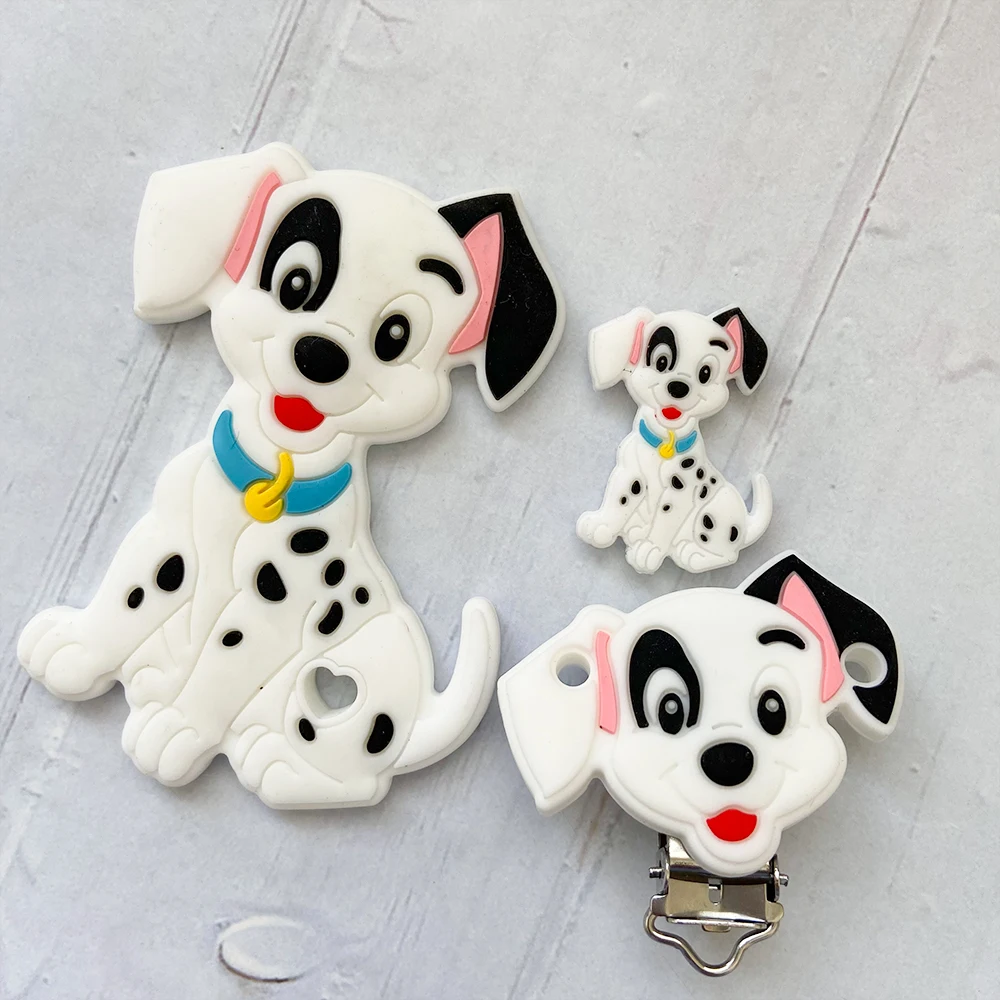 1/3/10pcs Cartoon White Dog Silicone Beads BPA Free  Rodent Teeth Chew Beads DIY Baby Silicone Pacifier Chain Accessories 2