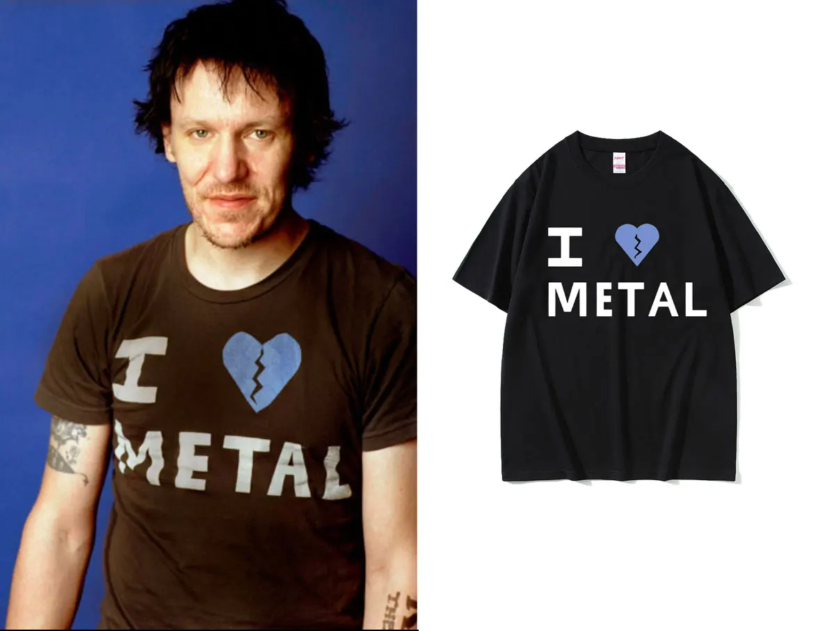 

Singer Elliott Smith I Love Metal Same Style Graphic Tshirt Summer Men Women Vintage Oversized T-shirts Men's Fashion Streetwear