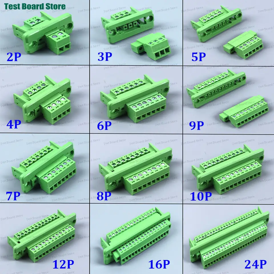 1Set 15EDGWC Pitch 3.81mm 2P/3P/4P/5P/6P/7P/8P/9P/10P/12P/16P/24P Pluggable Terminal Block Connector image 1