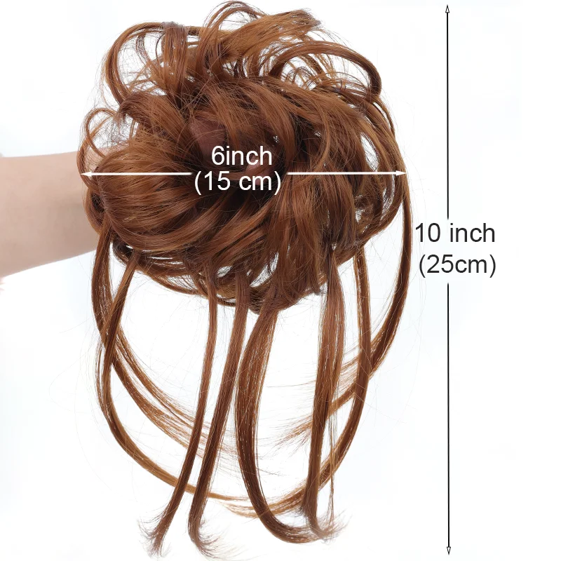 LUPU Messy Bun Synthetic Hair Piece 10 Inch Long Tousled Updo Scrunchies Wavy Ponytail Chignon Hair Extension For Women Girls