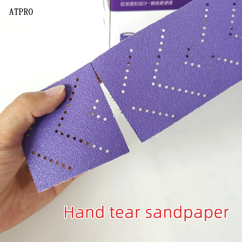 Sandpaper Set 70mm 12 Meters Dry Grinding Flocking Sandpaper Square Purple Car Paint Polishing Abrasive Grinding Tool sanding discs sandpaper set polish sand paper sandpaper tools mini sandpaper kit sander pads