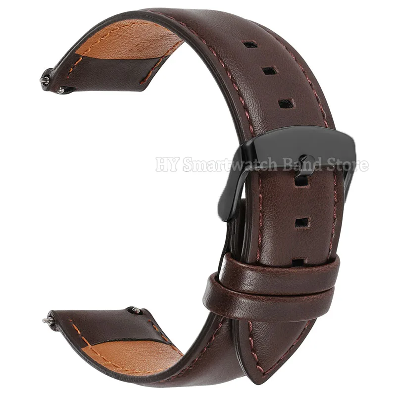Vintage Brown Cowhide Leather Watch Band with Pin Buckle and Quick Release - Multiple Sizes Available